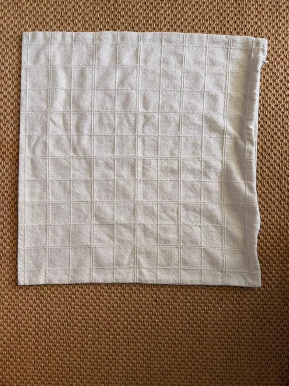 Minimalist White Textured Throw Pillow Cover Hidden Zipper Accent Cushion